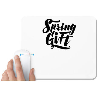                       UDNAG White Mousepad 'Spring Gift' for Computer / PC / Laptop [230 x 200 x 5mm]                                              