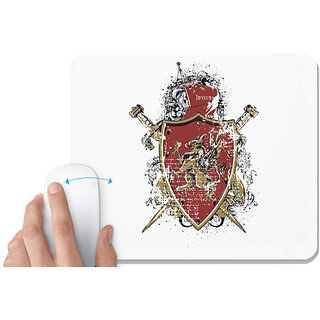                       UDNAG White Mousepad 'Logo | Lion Family crest vintage' for Computer / PC / Laptop [230 x 200 x 5mm]                                              