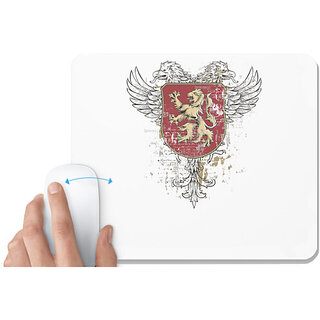                       UDNAG White Mousepad 'Logo | Lion' for Computer / PC / Laptop [230 x 200 x 5mm]                                              