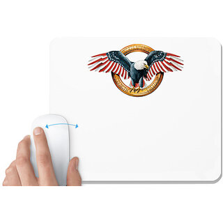                       UDNAG White Mousepad 'Flag | One Nation under Eagle' for Computer / PC / Laptop [230 x 200 x 5mm]                                              