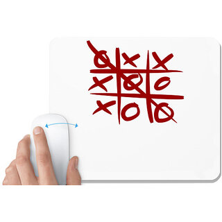                       UDNAG White Mousepad 'Puzzle | tic tac toe' for Computer / PC / Laptop [230 x 200 x 5mm]                                              