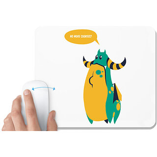                       UDNAG White Mousepad 'Cartoon | No More Cookees' for Computer / PC / Laptop [230 x 200 x 5mm]                                              