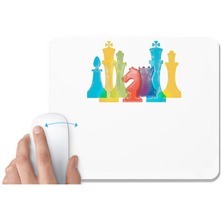                       UDNAG White Mousepad 'Chess Game | Chess Pieces' for Computer / PC / Laptop [230 x 200 x 5mm]                                              