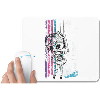                       UDNAG White Mousepad 'Death | Doll' for Computer / PC / Laptop [230 x 200 x 5mm]                                              