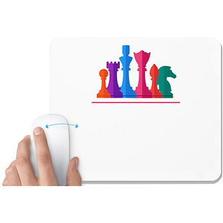                       UDNAG White Mousepad 'Chess Pieces' for Computer / PC / Laptop [230 x 200 x 5mm]                                              