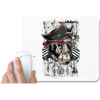                       UDNAG White Mousepad 'Death | Ape and death' for Computer / PC / Laptop [230 x 200 x 5mm]                                              