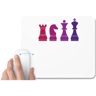                       UDNAG White Mousepad 'Game | Chess Pieces' for Computer / PC / Laptop [230 x 200 x 5mm]                                              