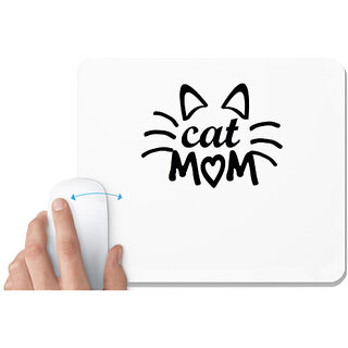                       UDNAG White Mousepad 'Super Mummy | cat mom' for Computer / PC / Laptop [230 x 200 x 5mm]                                              