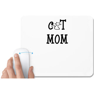                       UDNAG White Mousepad 'Mummy | cat mom' for Computer / PC / Laptop [230 x 200 x 5mm]                                              