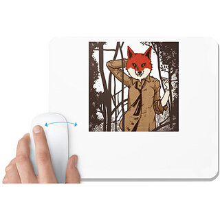                       UDNAG White Mousepad 'Alluring Fox' for Computer / PC / Laptop [230 x 200 x 5mm]                                              