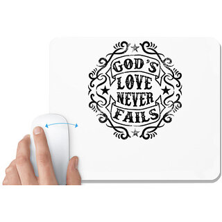                       UDNAG White Mousepad 'Love | 's Love Never Fails' for Computer / PC / Laptop [230 x 200 x 5mm]                                              