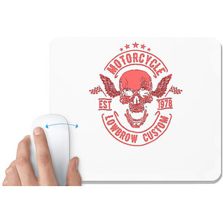                      UDNAG White Mousepad 'Motorcycle | Motorcycle Lowbrow Custom' for Computer / PC / Laptop [230 x 200 x 5mm]                                              
