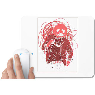                       UDNAG White Mousepad 'illustration | Stylish Bear' for Computer / PC / Laptop [230 x 200 x 5mm]                                              