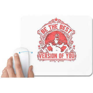                      UDNAG White Mousepad 'Gym | Be The Best Version Of You' for Computer / PC / Laptop [230 x 200 x 5mm]                                              