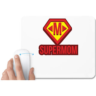                       UDNAG White Mousepad 'Mom | Supermom' for Computer / PC / Laptop [230 x 200 x 5mm]                                              