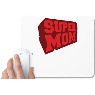                       UDNAG White Mousepad 'Mother, red | Super Mom' for Computer / PC / Laptop [230 x 200 x 5mm]                                              