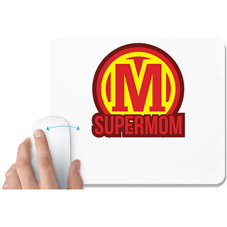                       UDNAG White Mousepad 'Mummy | M Super Mom' for Computer / PC / Laptop [230 x 200 x 5mm]                                              