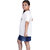 Kid Kupboard | Pure Cotton | Half-Sleeves | Girl's | White | Solid | T-Shirt | Round Neck