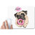 UDNAG White Mousepad 'Pug & Doughnut | Pug with Pink Round Doughnut' for Computer / PC / Laptop [230 x 200 x 5mm]