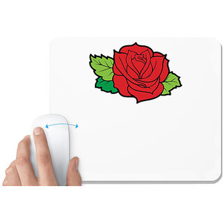                       UDNAG White Mousepad 'Flower | Rose' for Computer / PC / Laptop [230 x 200 x 5mm]                                              