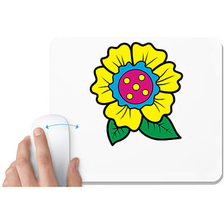                       UDNAG White Mousepad 'Flower | Leaf and Flower' for Computer / PC / Laptop [230 x 200 x 5mm]                                              