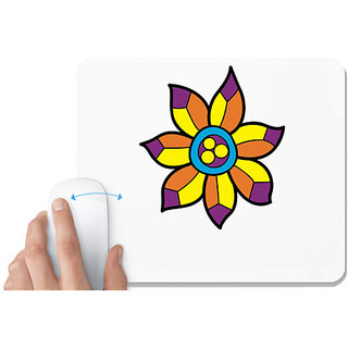                       UDNAG White Mousepad 'Flower | Flower' for Computer / PC / Laptop [230 x 200 x 5mm]                                              