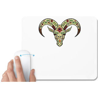                       UDNAG White Mousepad 'Illustration | Sheep Head illustration' for Computer / PC / Laptop [230 x 200 x 5mm]                                              