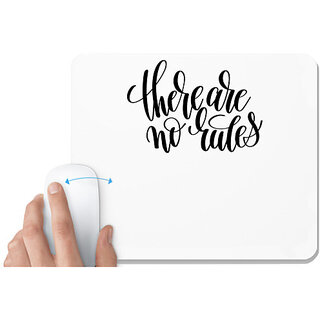                       UDNAG White Mousepad 'There are no rules' for Computer / PC / Laptop [230 x 200 x 5mm]                                              