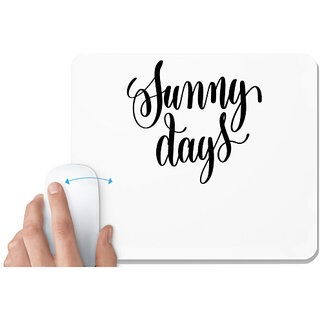                       UDNAG White Mousepad 'Sunny Days' for Computer / PC / Laptop [230 x 200 x 5mm]                                              