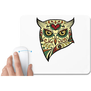                       UDNAG White Mousepad 'Illustration | Owl illustration' for Computer / PC / Laptop [230 x 200 x 5mm]                                              