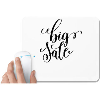                       UDNAG White Mousepad 'Big sale' for Computer / PC / Laptop [230 x 200 x 5mm]                                              