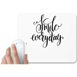                       UDNAG White Mousepad 'Smile everyday' for Computer / PC / Laptop [230 x 200 x 5mm]                                              