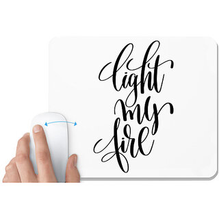                       UDNAG White Mousepad 'Light my fire' for Computer / PC / Laptop [230 x 200 x 5mm]                                              