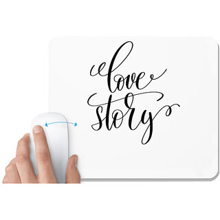                       UDNAG White Mousepad 'Love story' for Computer / PC / Laptop [230 x 200 x 5mm]                                              