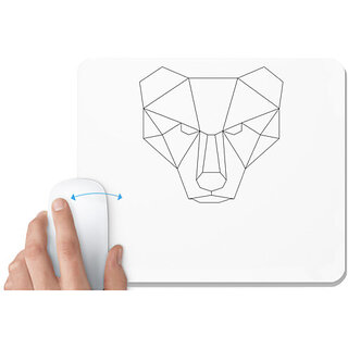                       UDNAG White Mousepad 'Geometry | Bear Head Geometry' for Computer / PC / Laptop [230 x 200 x 5mm]                                              