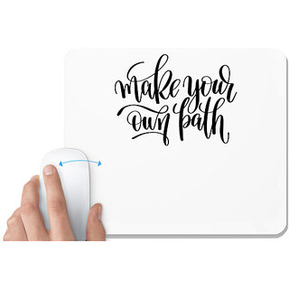                       UDNAG White Mousepad 'Make your own path' for Computer / PC / Laptop [230 x 200 x 5mm]                                              