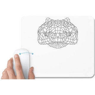                       UDNAG White Mousepad 'Geometry | Crocodile Head Geometry' for Computer / PC / Laptop [230 x 200 x 5mm]                                              