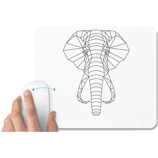                       UDNAG White Mousepad 'Geometry | ELephant Head Geometry' for Computer / PC / Laptop [230 x 200 x 5mm]                                              