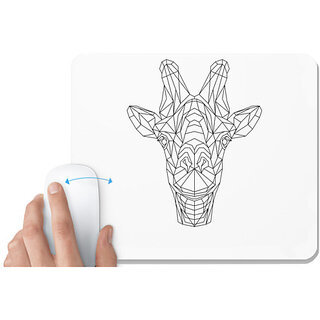                       UDNAG White Mousepad 'Geometry | Giraffe Head Geometry' for Computer / PC / Laptop [230 x 200 x 5mm]                                              