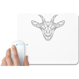                       UDNAG White Mousepad 'Geometry | Goat Head Geometry' for Computer / PC / Laptop [230 x 200 x 5mm]                                              