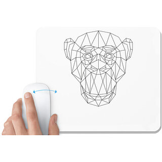                       UDNAG White Mousepad 'Geometry | Monkey Head Geometry' for Computer / PC / Laptop [230 x 200 x 5mm]                                              