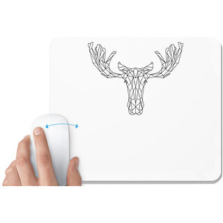                       UDNAG White Mousepad 'Geometry | Moose Head Geometry' for Computer / PC / Laptop [230 x 200 x 5mm]                                              