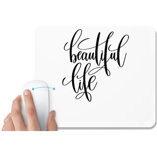                       UDNAG White Mousepad 'Beautiful life' for Computer / PC / Laptop [230 x 200 x 5mm]                                              