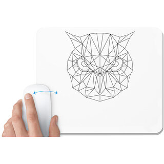                       UDNAG White Mousepad 'Geometry | Owl Head Geometry' for Computer / PC / Laptop [230 x 200 x 5mm]                                              