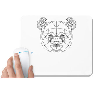                       UDNAG White Mousepad 'Geometry | Panda Head Geometry' for Computer / PC / Laptop [230 x 200 x 5mm]                                              