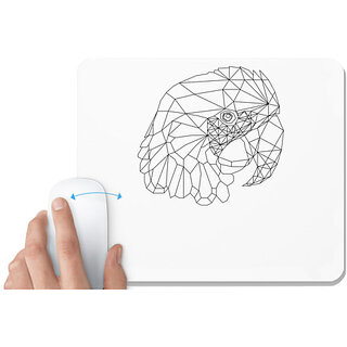                       UDNAG White Mousepad 'Geometry | Parrot Head Geometry' for Computer / PC / Laptop [230 x 200 x 5mm]                                              