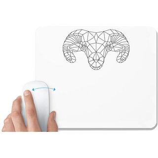                       UDNAG White Mousepad 'Geometry | Sheep Head Geometry' for Computer / PC / Laptop [230 x 200 x 5mm]                                              