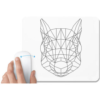                       UDNAG White Mousepad 'Geometry | Squirrel Head geometry' for Computer / PC / Laptop [230 x 200 x 5mm]                                              