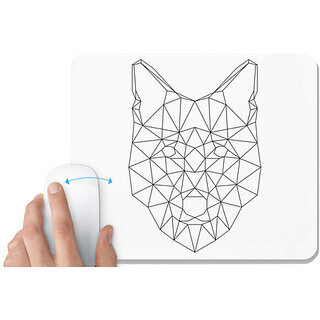                       UDNAG White Mousepad 'Geometry | Wolf head' for Computer / PC / Laptop [230 x 200 x 5mm]                                              