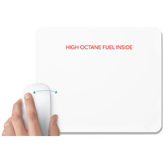                      UDNAG White Mousepad 'Fuel Inside | High Octane Fuel inside' for Computer / PC / Laptop [230 x 200 x 5mm]                                              
